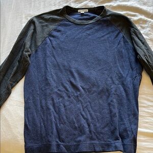 James Perse Navy and Charcoal Crew Neck Top